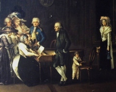 Johann Andreas Stein, debout a son piano M.Denzel 1789 (aujourd'hui à Bonn, maison de Beethoven) 