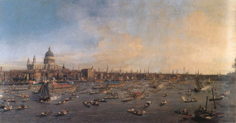 Canaletto, Die Themse und die Stadt (1746-47), Prag Nationalgalerie