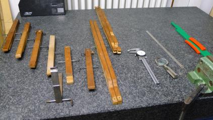 Hebel zur Vermessung vorbereitet