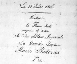 Klavierwerk für Maria Pavlova