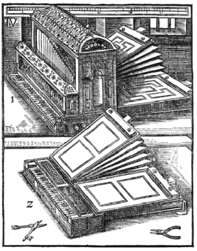 Deux petites orgues avec jeux de Regal (Michael Praetorius, Syntagma Musicum II 1619)
