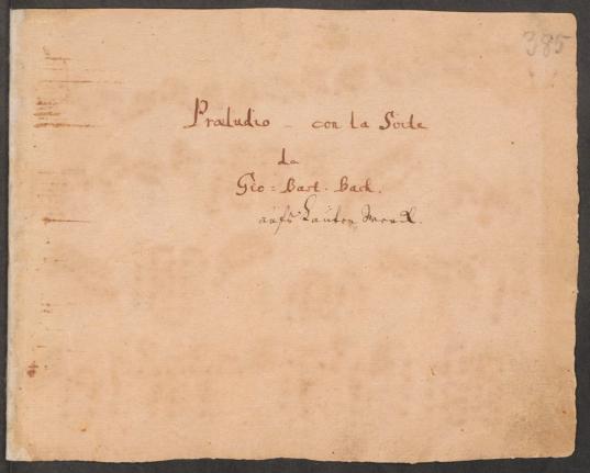 Titelblatt zu BWV 996 (D-B Mus.ms. Bach P 801 Fasz. 22)