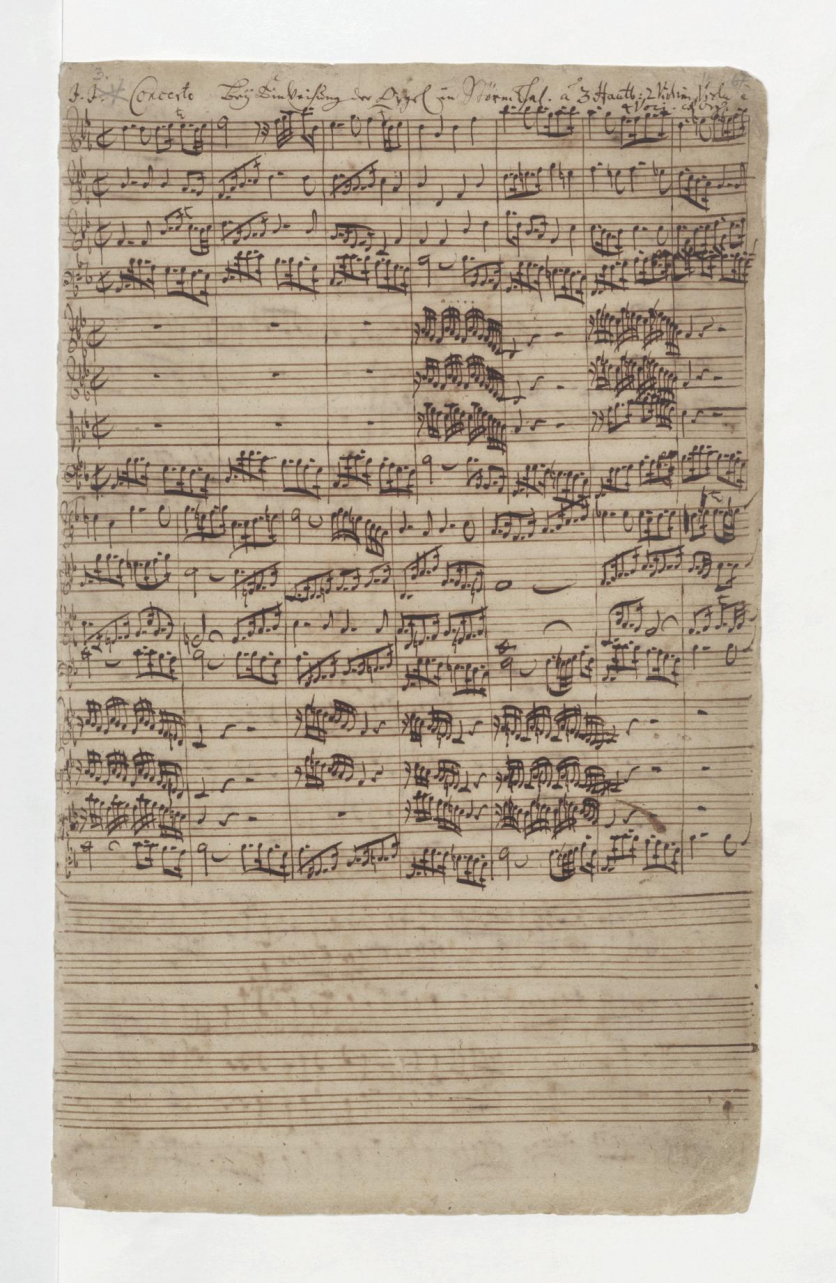 erste Seite der Einweihungskantate Bachs, D-B Mus.ms.autogr. Bach P 43/3